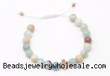 CGB9463 8mm, 10mm amazonite & cross hematite adjustable bracelets