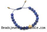 CGB9467 8mm, 10mm lapis lazuli & cross hematite adjustable bracelets