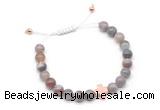 CGB9485 8mm, 10mm Botswana agate & cross hematite adjustable bracelets