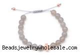 CGB9486 8mm, 10mm grey agate & cross hematite adjustable bracelets