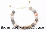 CGB9489 8mm, 10mm bamboo leaf agate & drum hematite adjustable bracelets