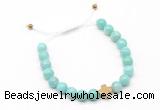 CGB9521 8mm, 10mm amazonite & cross hematite adjustable bracelets