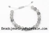 CGB9524 8mm, 10mm cloudy quartz & rondelle hematite adjustable bracelets