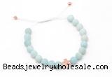 CGB9533 8mm, 10mm matte amazonite & cross hematite adjustable bracelets