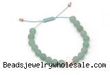 CGB9534 8mm, 10mm matte green aventurine & cross hematite adjustable bracelets