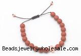 CGB9553 8mm, 10mm matte red jasper & cross hematite adjustable bracelets