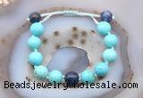 CGB9621 12mm round blue howlite & sodalite adjustable bracelets