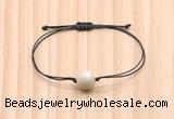 CGB9921 Fashion 12mm white fossil jasper adjustable bracelet jewelry