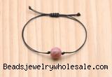 CGB9922 Fashion 12mm pink wooden jasper adjustable bracelet jewelry