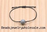 CGB9931 Fashion 12mm grey picture jasper adjustable bracelet jewelry