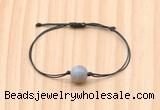 CGB9954 Fashion 12mm grey banded agate adjustable bracelet jewelry