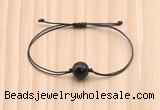 CGB9965 Fashion 12mm black agate adjustable bracelet jewelry