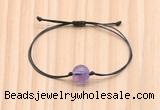 CGB9994 Fashion 12mm amethyst gemstone adjustable bracelet jewelry