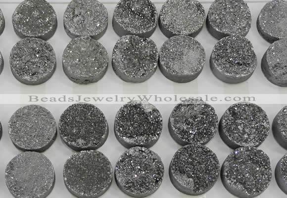 CGC144 20mm flat round druzy quartz cabochons wholesale