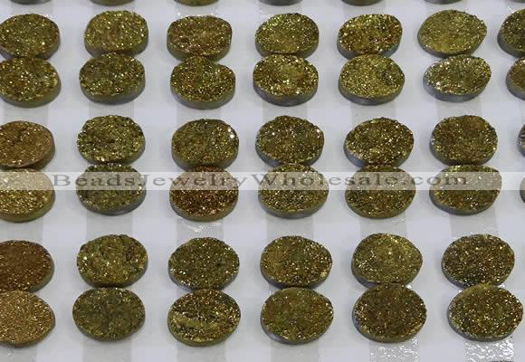 CGC171 12*16mm oval druzy quartz cabochons wholesale