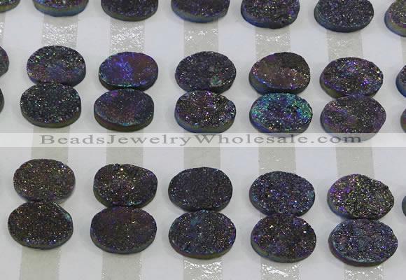 CGC186 13*18mm oval druzy quartz cabochons wholesale