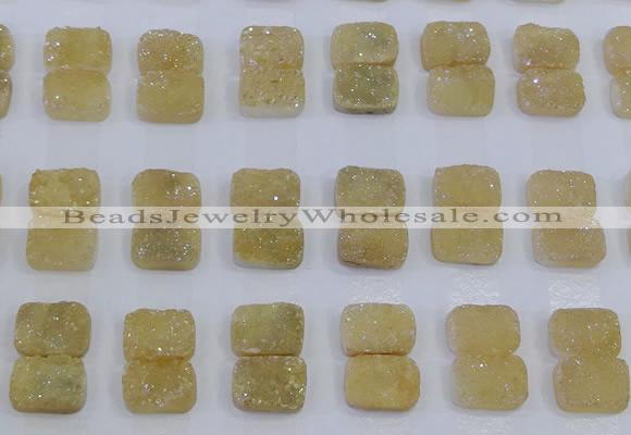 CGC203 10*14mm rectangle druzy quartz cabochons wholesale