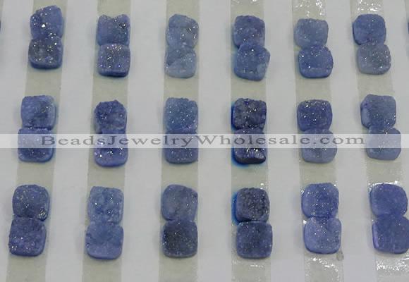 CGC211 10*10mm square druzy quartz cabochons wholesale