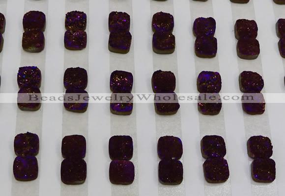 CGC212 10*10mm square druzy quartz cabochons wholesale