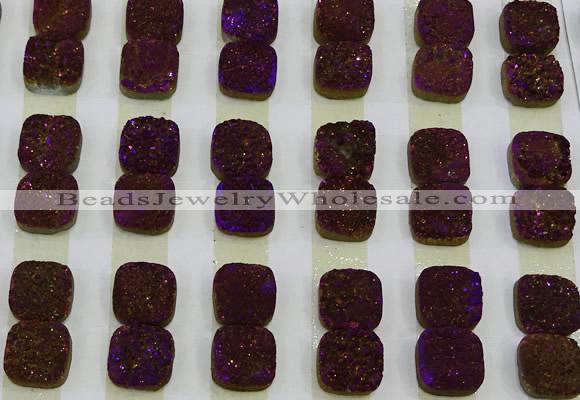 CGC222 12*12mm square druzy quartz cabochons wholesale