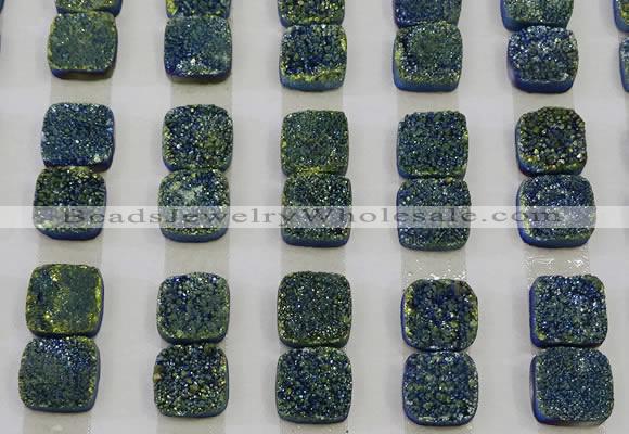 CGC226 12*12mm square druzy quartz cabochons wholesale