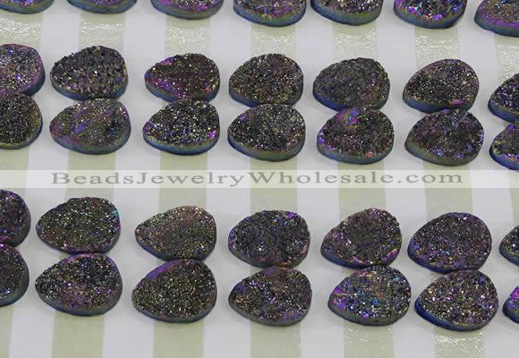 CGC251 13*18mm flat teardrop druzy quartz cabochons wholesale