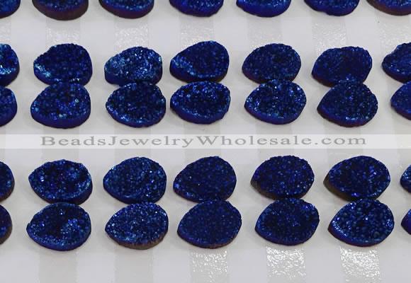 CGC253 13*18mm flat teardrop druzy quartz cabochons wholesale