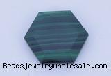 CGC42 25mm hexagon natural malachite gemstone cabochons