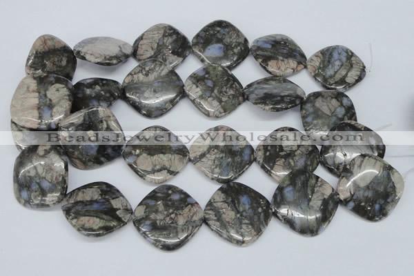 CGE02 15.5 inches 30*30mm diamond glaucophane gemstone beads