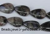 CGE07 15.5 inches 13*18mm flat teardrop glaucophane gemstone beads