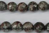 CGG05 15.5 inches 14mm faceted round ghost gemstone beads wholesale