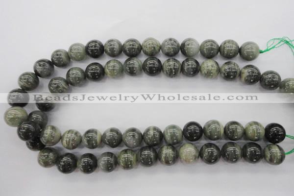 CGH06 15.5 inches 14mm round green hair stone beads wholesale