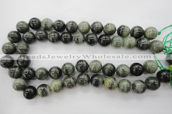 CGH08 15.5 inches 18mm round green hair stone beads wholesale