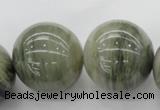 CGH10 15.5 inches 25mm round green hair stone beads wholesale