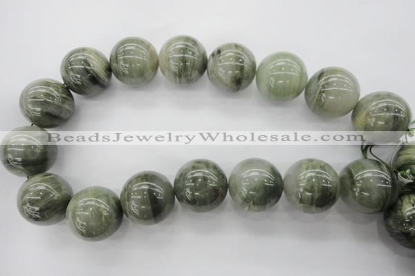 CGH10 15.5 inches 25mm round green hair stone beads wholesale