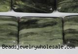 CGH31 15.5 inches 22*30mm rectangle green hair stone beads