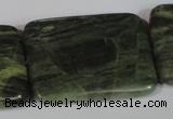 CGH32 15.5 inches 30*40mm rectangle green hair stone beads