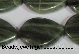 CGH35 15.5 inches 22*30mm twisted teardrop green hair stone beads