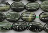 CGH45 15.5 inches 13*18mm oval green hair stone beads wholesale