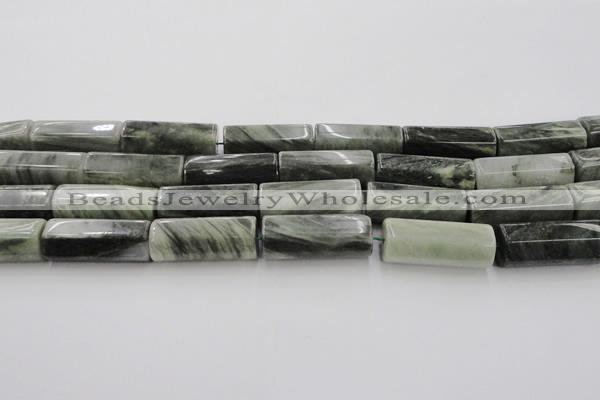 CGH60 15.5 inches 15*22mm faceted tube green hair stone beads