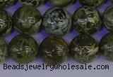 CGJ354 15.5 inches 12mm round green bee jasper beads wholesale