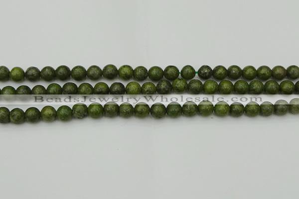 CGJ450 15.5 inches 4mm round green jasper beads wholesale