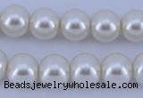 CGL11 10PCS 16 inches 4mm round dyed glass pearl beads wholesale