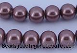 CGL122 10PCS 16 inches 4mm round dyed glass pearl beads wholesale