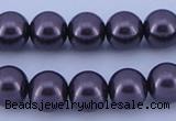 CGL132 10PCS 16 inches 4mm round dyed glass pearl beads wholesale