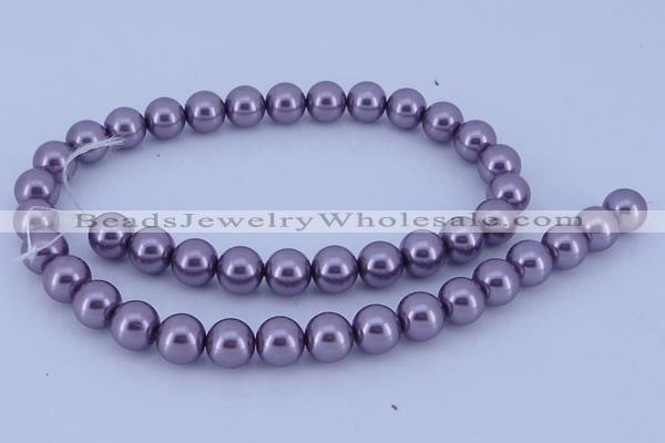 CGL144 10PCS 16 inches 8mm round dyed glass pearl beads wholesale