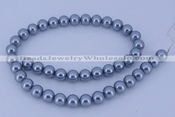 CGL185 5PCS 16 inches 10mm round dyed glass pearl beads wholesale