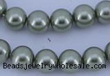 CGL202 10PCS 16 inches 4mm round dyed glass pearl beads wholesale