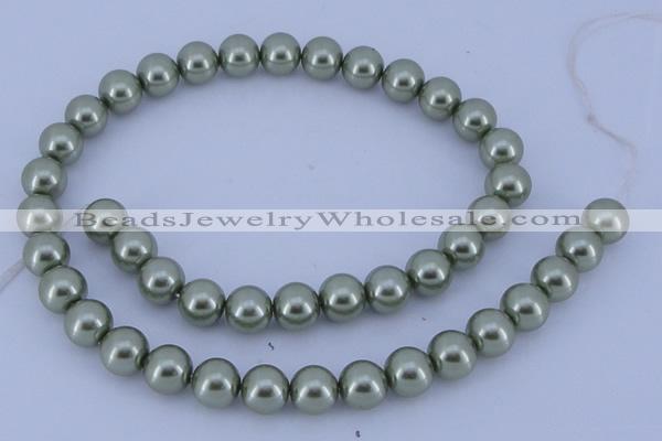 CGL203 10PCS 16 inches 6mm round dyed glass pearl beads wholesale