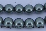 CGL212 10PCS 16 inches 4mm round dyed glass pearl beads wholesale